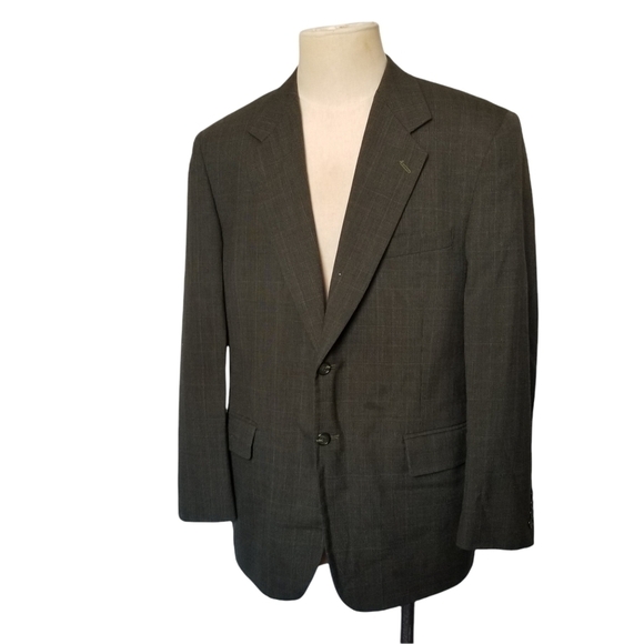 BROWN 100% Wool Two Button Single Breasted Sport Coat/Jacket - Marco Carelli 42R - Picture 1 of 14